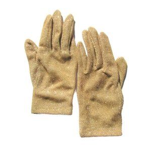 1950s vintage gold gloves size 7 glam metallic